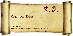 Kapros Dea névjegykártya